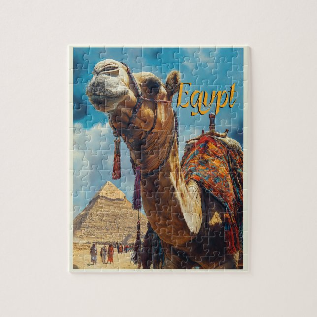 Egypt Giza Pyramids Vintage Travel  Jigsaw Puzzle (Vertical)