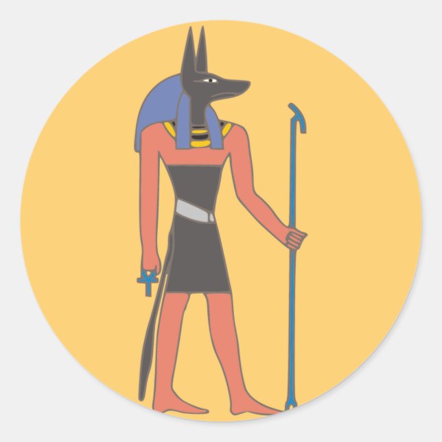 Egypt God Anubis egypt deity Classic Round Sticker (Front)
