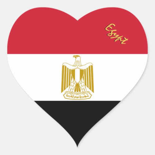 Egypt Heart Sticker Patriotic Egyptian Flag Heart Sticker
