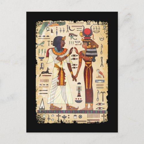 Egypt Hieroglyphic Wall Mural Egyptian Culture Postcard