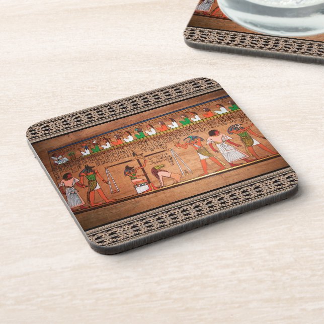 Egypt-Hieroglyphs Beverage Coaster (Left Side)