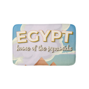 Egypt - Home of the Pyramids travel poster print Bathroom Mat