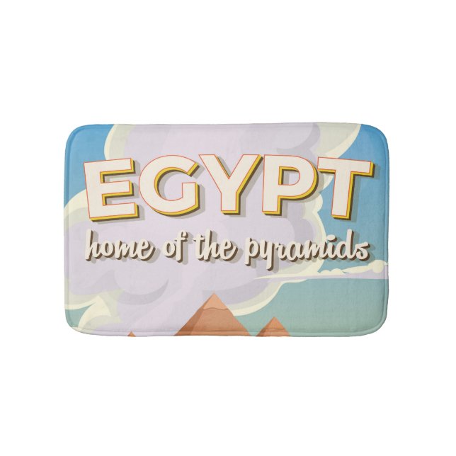 Egypt - Home of the Pyramids travel poster print Bathroom Mat (Front)