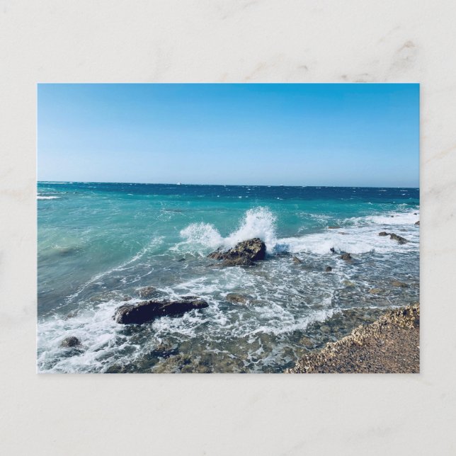 Egypt, Hurghada, splashes and waves of the Red Sea Holiday Postcard (Front)