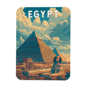 Egypt Illustration Travel Art Vintage Magnet