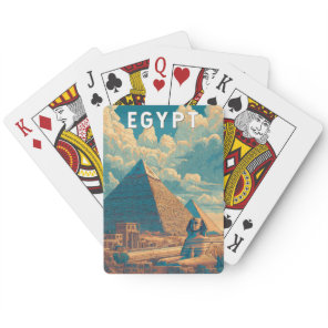 Egypt Illustration Travel Art Vintage Poker Cards