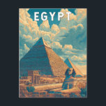 Egypt Illustration Travel Art Vintage Postcard<br><div class="desc">Egypt retro vector travel design. Egypt is a timeless destination where ancient wonders meet modern culture,  offering iconic landmarks like the Pyramids of Giza,  the Sphinx,  and the temples of Luxor.</div>