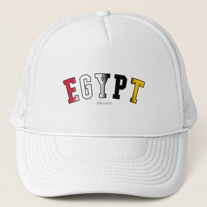 Egypt in National Flag Colors Mesh Hat