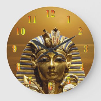 Egypt King Tut Large Clock by ErikaKai at Zazzle