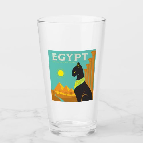 Egypt Land of  Feline Royalty Glass