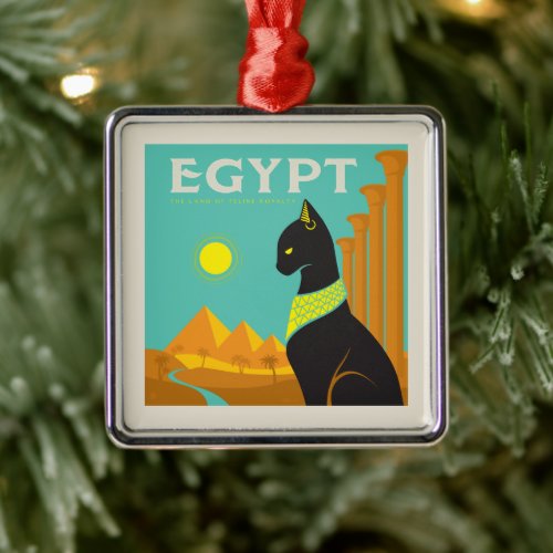 Egypt Land of  Feline Royalty Metal Ornament