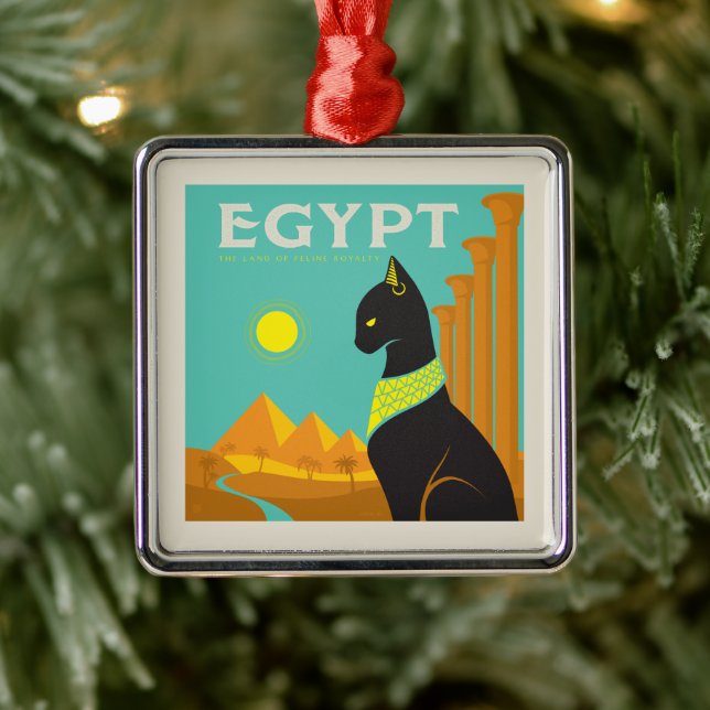 Egypt | Land of  Feline Royalty Metal Ornament (Tree)