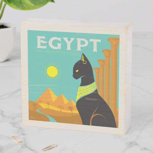 Egypt Land of  Feline Royalty Wooden Box Sign