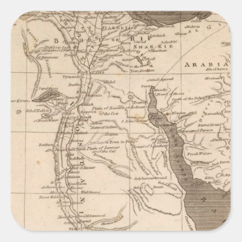 Egypt Map by Arrowsmith Square Sticker