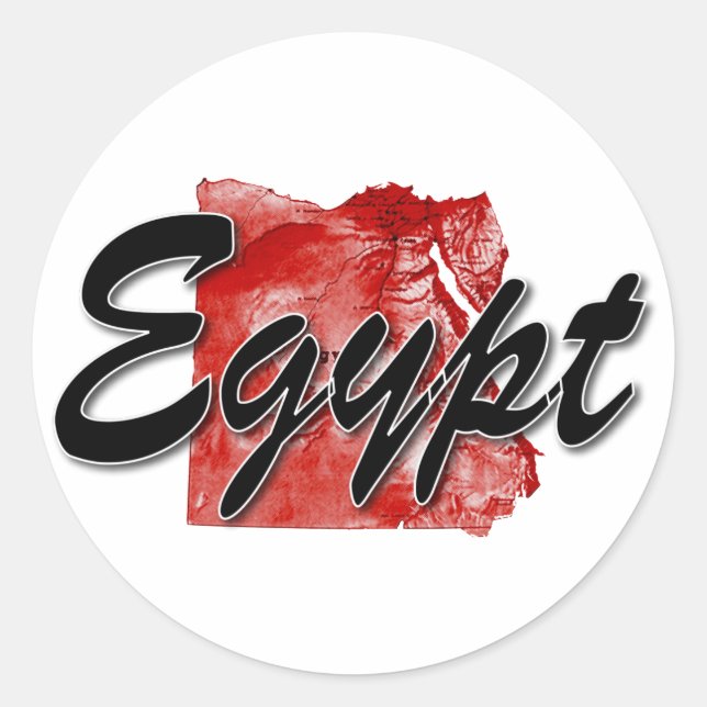 Egypt map classic round sticker (Front)