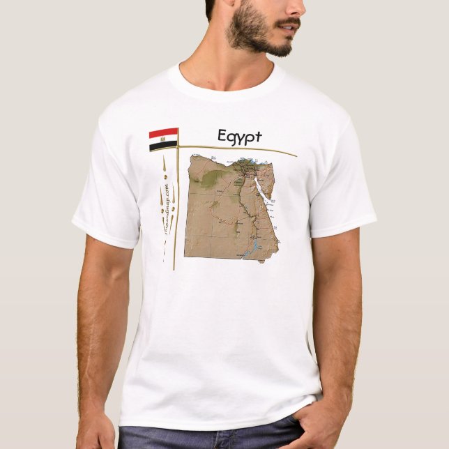 Egypt Map + Flag + Title T-Shirt (Front)