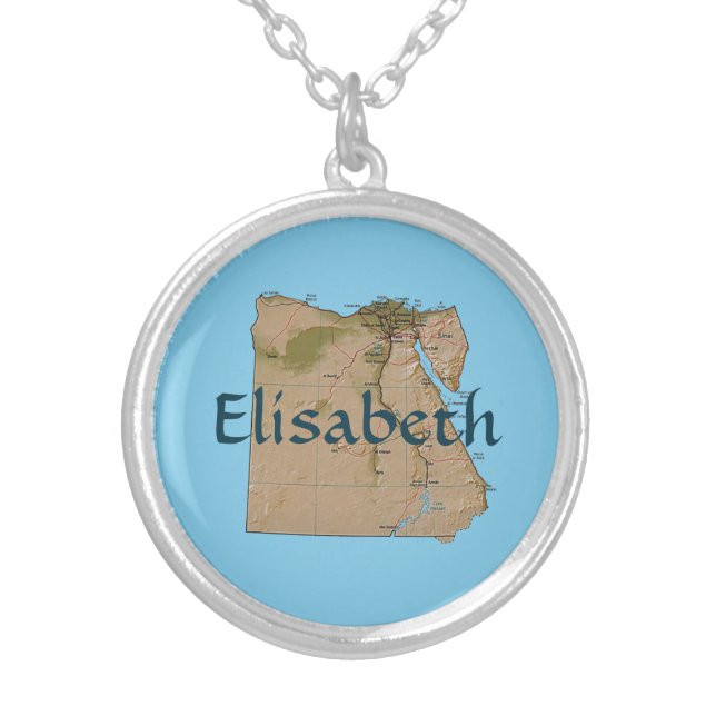 Egypt Map + Name Necklace (Front)