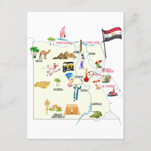 Egypt map postcard