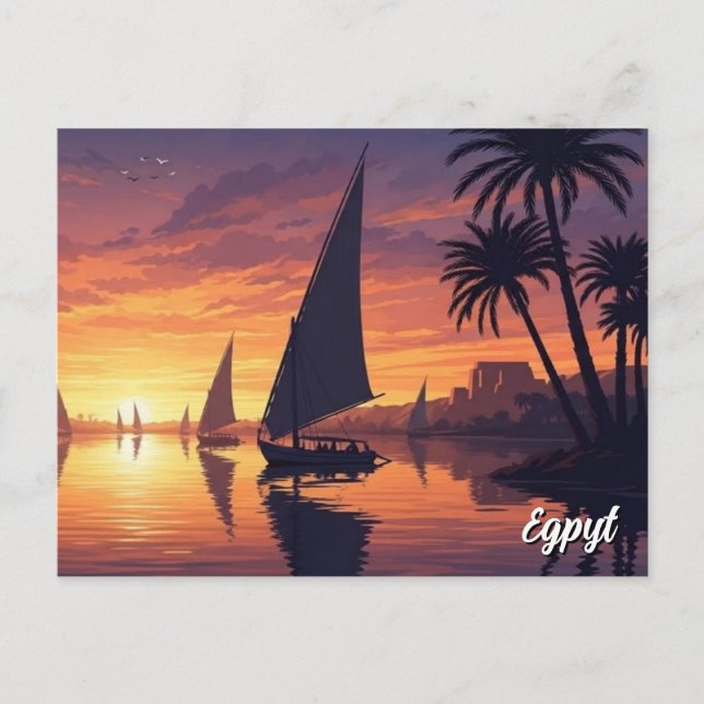 Egypt Nile Felucca Postcard (Front)