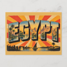 Egypt Nile River Palms Desert Vintage Travel Art