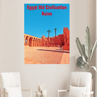 Egypt Old Civilization Ruins Landscape Desert Wall Poster