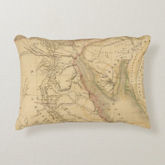 Egypt, Palestine and Arabia Map Accent Pillow (Front)