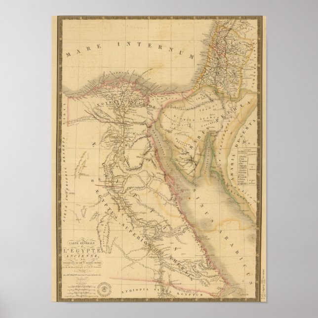 Egypt, Palestine and Arabia Map Poster (Front)
