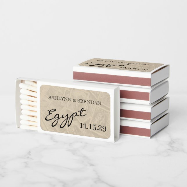Egypt Passport Wedding Matchboxes (Stacked)