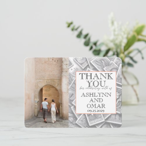 Egypt Passport Wedding Photo Thank You Card