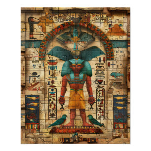Egypt Pharaoh Teal Color King  Poster
