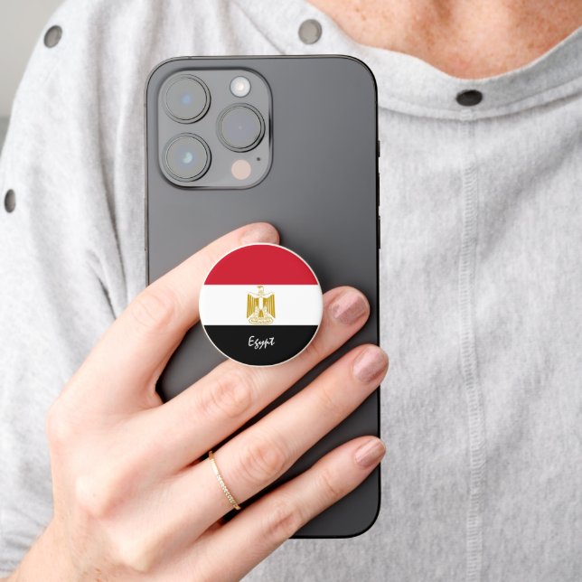 Egypt phone grip, patriotic Egyptian Flag PopSocket (Hand)