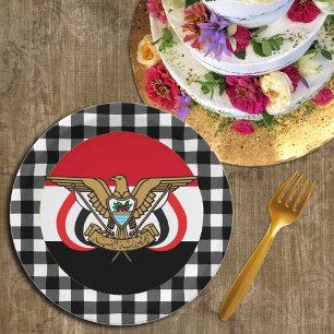 Egypt Plate, buffalo plaid & Egyptian Flag Paper Plates