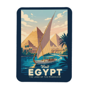 Egypt Pyramid Illustration Travel Art Vintage Magnet
