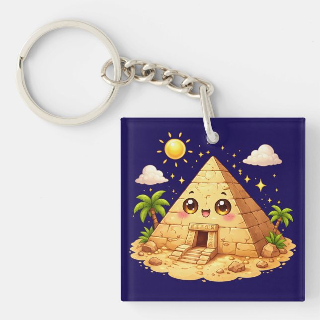 Egypt Pyramid Kawaii Keyring (Front)