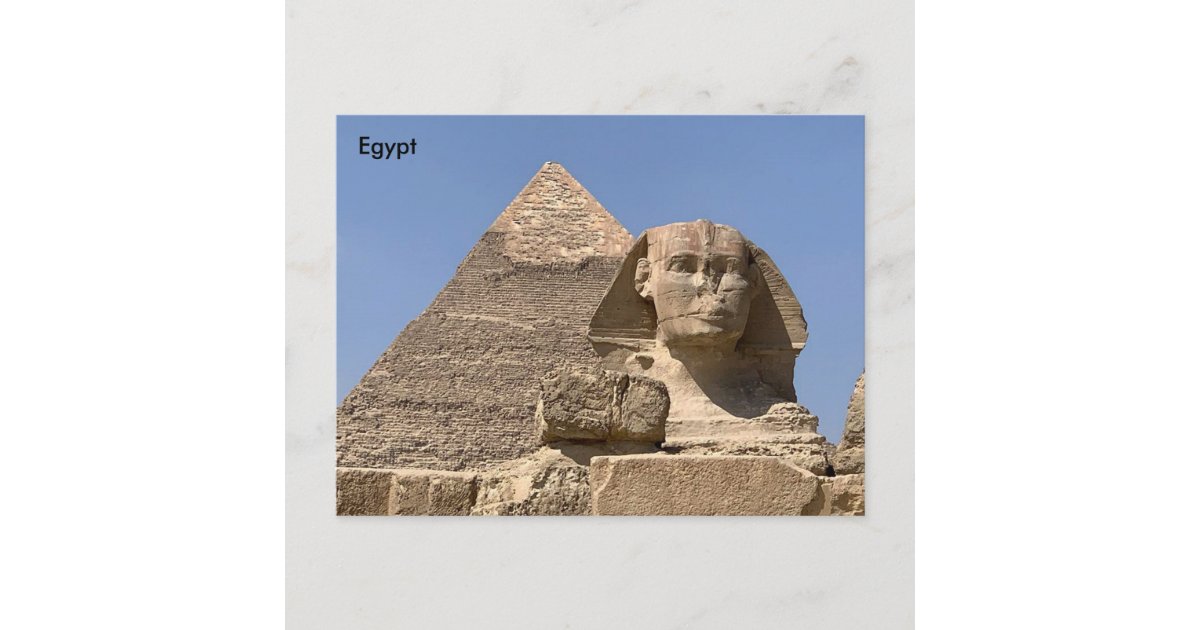 Egypt, Pyramid of Cheops and the Great Sphinx Postcard | Zazzle