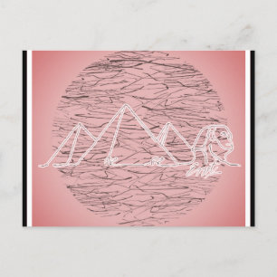 Egypt Pyramids Pink Travel Postcard