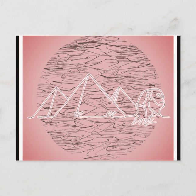 Egypt Pyramids Pink Travel Postcard (Front)