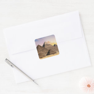 Egypt Pyramids Sphinx Khufu Photo Souvenir Desert Square Sticker