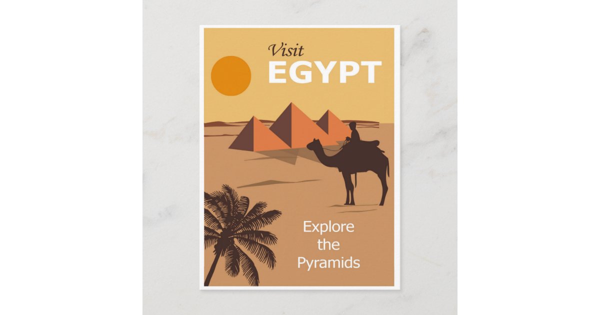 Egypt Pyramids Vintage Travel Poster Postcard | Zazzle