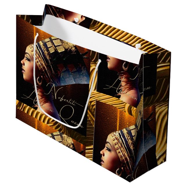 Egypt Queen Nefertiti Large Gift Bag (Front Angled)