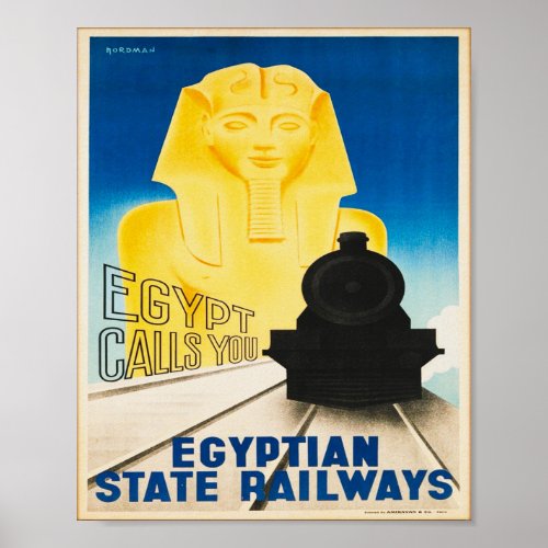 Egypt Railways Egypt calls you Vintage Poster