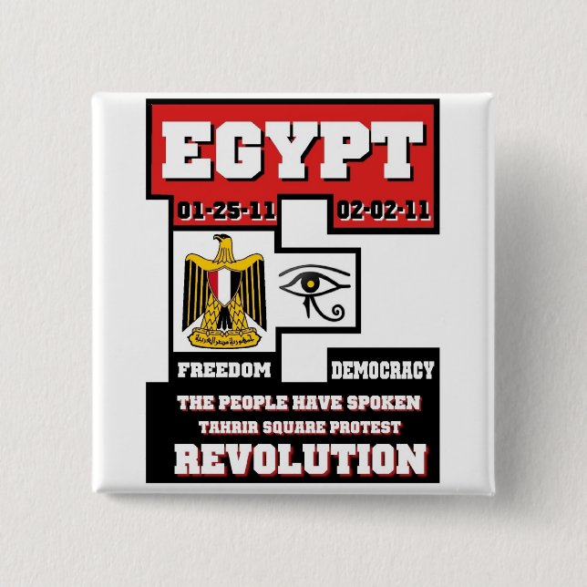 Egypt Revolution Pinback Button (Front)