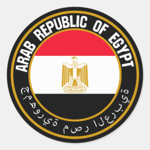 Egypt Round Emblem Classic Round Sticker