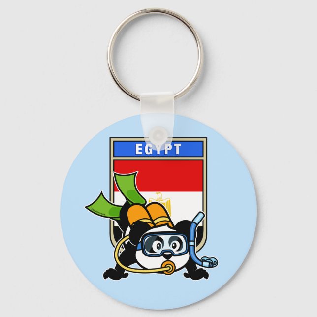 Egypt Scuba Diving Panda Keychain (Front)