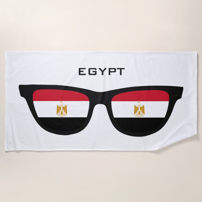 EGYPT Shades custom text beach towel (Front)