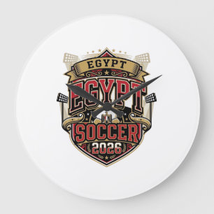 Egypt Soccer 2026 Soccer Bold Country Typography G Large Clock