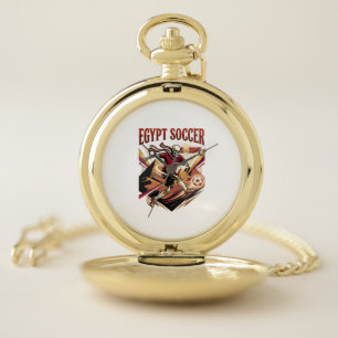 Egypt Soccer Skeleton Striker Nations Premium Spor Pocket Watch
