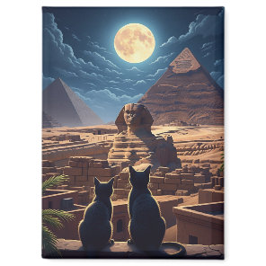 Egypt Sphinx Pyramids of Giza Cats Magnet
