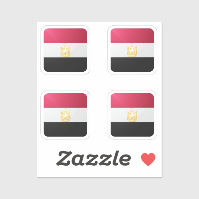 Egypt square glossy flag sticker (Sheet)