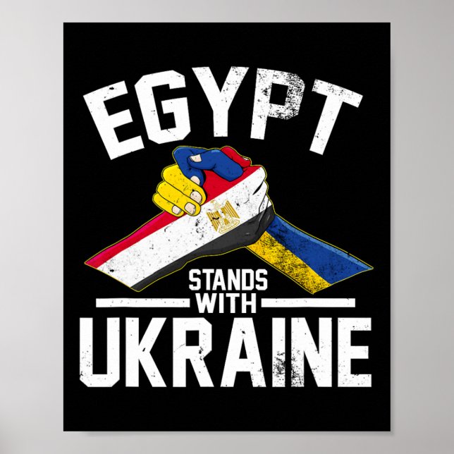 Egypt Stands With Ukraine Ukrainian Flag  Poster (Front)